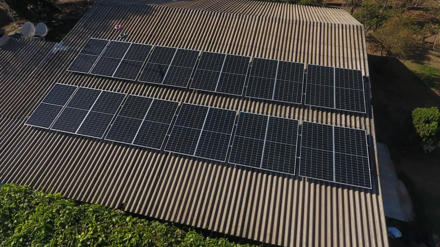 Solar panels installed on a home rooftop